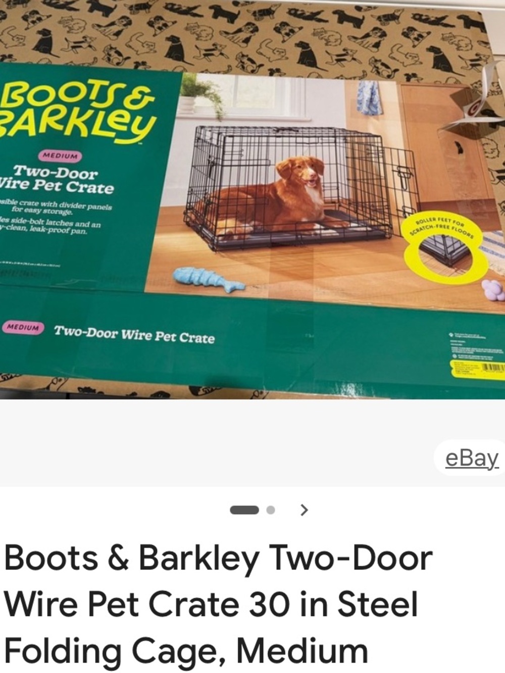 The Boots & Barkley Wire Collapsible Dog Crate (medium) NIB